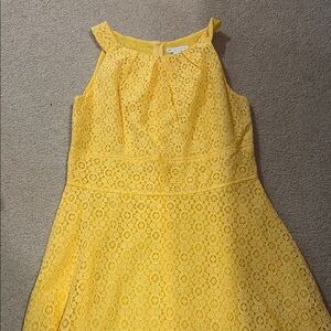 New York & Company Yellow Halter A-Line Dress